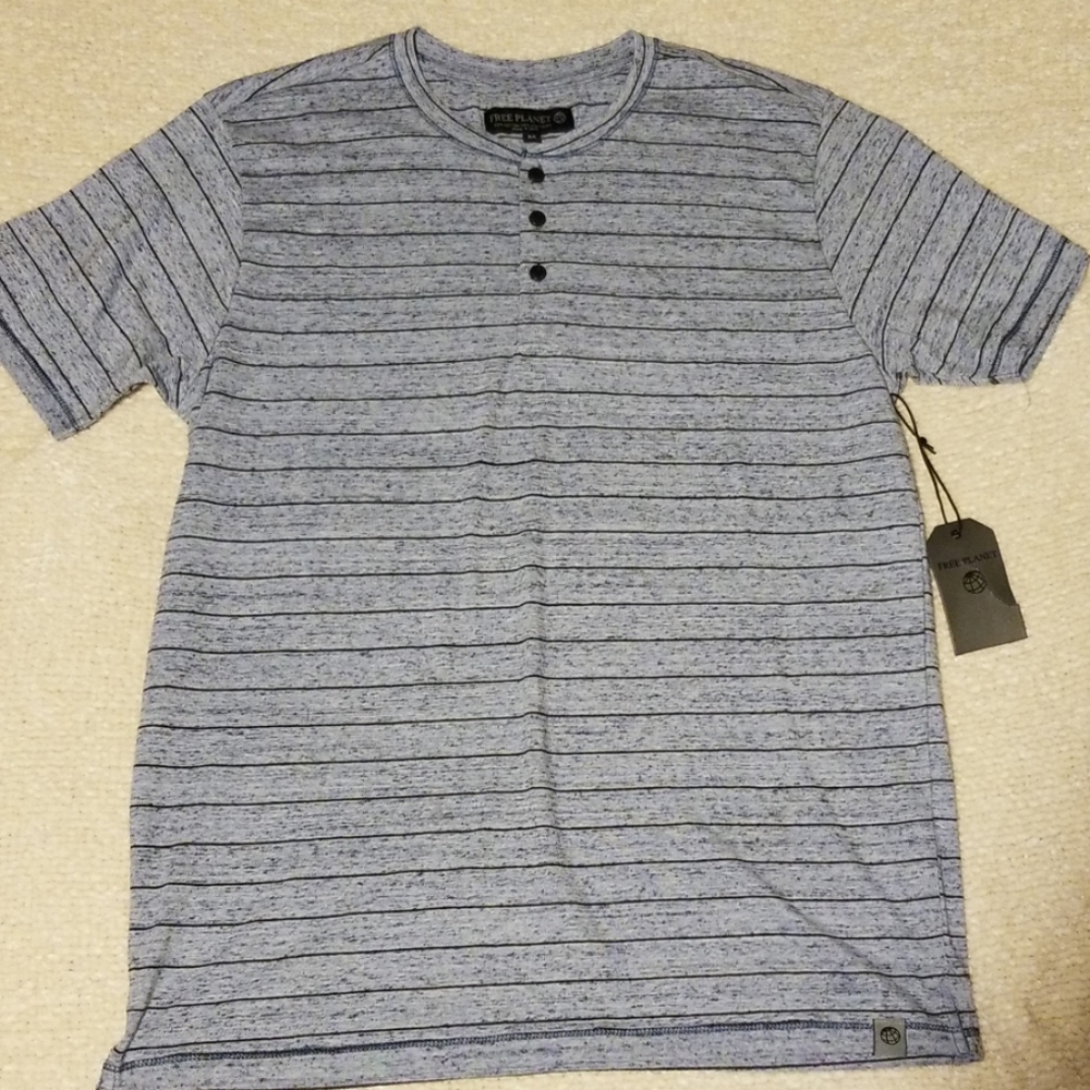 NWT Free Planet Size M Men's Striped Shirt